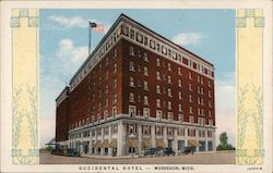 Occidental Hotel - Muskegon, Mich. Postcard