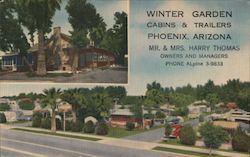 Winter Garden Cabins & Trailers Postcard