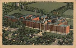Aerial View of St. Mary's Hospital Postcard