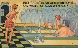 Just Rarin' to go After the Bath and Water at Saratoga Postcard