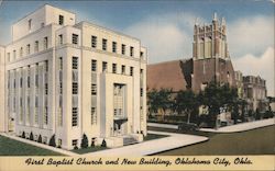 First Baptist Church and New Building Postcard