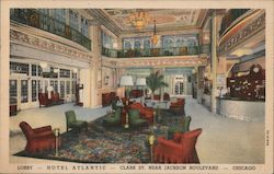 Hotel Atlantic, Clark St. Near Jackson Boulevard Postcard