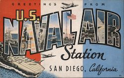 Greetings From U.S. Naval Air Station San Diego, CA Postcard Postcard Postcard