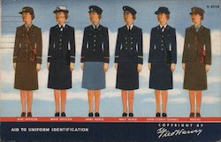 WWII Women's Uniforms: Aid to Uniform Identification Postcard