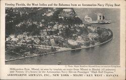 Aeromarine Airways View of Millionaires Row, Miami Postcard