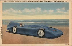 Bluebird Driven to a World's Speed Record by Sir Malcolm Campbell, Daytona Beach, Fla. Postcard