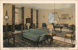 One End of the Sunny Lounge - Harriet Hammond McCormick Memorial Chicago, IL Curt Teich Postcard Postcard Postcard