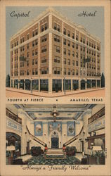 Capitol Hotel Fourth at Pierce Amarillo, TX Postcard Postcard Postcard