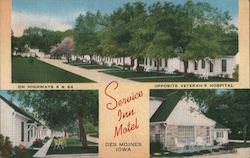 Service Inn Motel Des Moines, IA Postcard Postcard Postcard