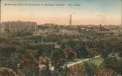 Bird's Eye View of University of Michigan Campus Postcard