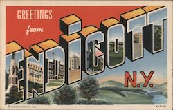 Greetings from Endicott, N.Y. Postcard