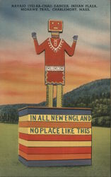 Navajo (Yei-Ba-Chai) Dancer, Indian Plaza, Mohawk Trail, Charlemont, Mass. Postcard