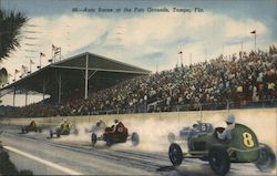 Auto Races at the Fair Grounds Tampa, FL C. T. Art Colortone Postcard Postcard Postcard