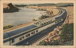 Strata-Dome -- The Columbian, B & O De Luxe Coach Streamliner Trains, Railroad Postcard Postcard Postcard
