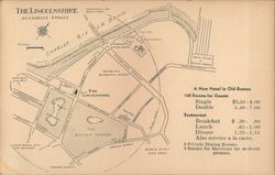 Map Showing the Location of The Lincolnshire Hotel Postcard