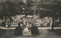 An Evening Grove Meeting, Camp Chesterfield Indiana Postcard Postcard Postcard
