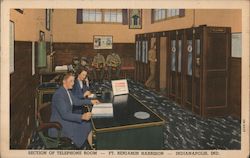 Section of telephone Room, Ft. Benjamin Harrison Postcard