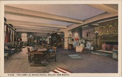 The Lobby, El Navajo Hotel Gallup, NM Postcard Postcard Postcard