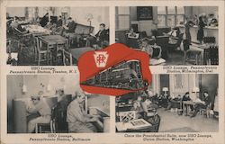 USO Lounges on the Pennsylvania Railroad Postcard