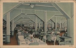 Green and Silver Dining Room, Cedar Point on Lake Erie, Ohio Postcard