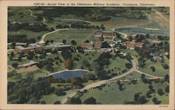 Aerial View of the Oklahoma Military Academy, Claremore, Oklahoma Postcard