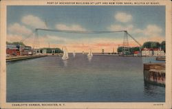Port of Rochester Building at Left and New York Naval Militia at Right Postcard