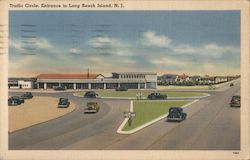Traffic Circle, Entrance to Long Beach Island, N.J. Postcard