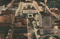 Civic Center at Night Postcard