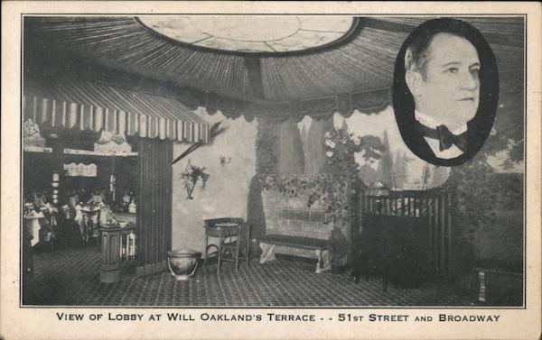 View of Lobby at Will Oakland’s Terrace, 51st Street and Broadway New York
