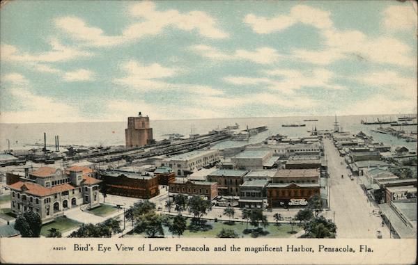 Bird's Eye View of Lower Pensacola and the magnificent Harbor Florida