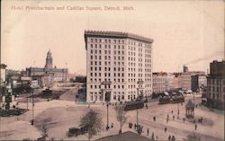 Hotel Ponchartrain and Cadillac Square Postcard