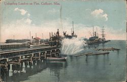 Unloading Lumber on Pier Gulfport, MS Postcard Postcard Postcard