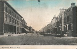 Main Street Miles City, MT Postcard Postcard Postcard