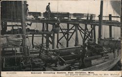 Schooner Unloading Oysters Pass Christian, MS Postcard Postcard Postcard