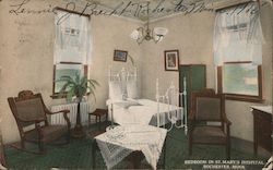 Bedroom in St. Mary's Hospital Postcard