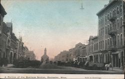 A Portion of the Business District Postcard