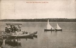 Sailing on Pocono Lake Pennsylvania Postcard Postcard Postcard