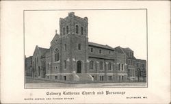 Calvary Lutheran Church and Parsonage Postcard