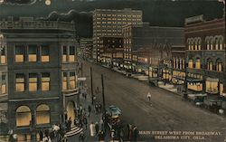 Main Street West From Broadway Postcard