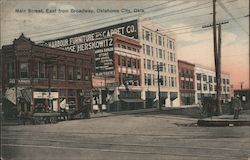 Main Street, East from Broadway Oklahoma City, OK Postcard Postcard Postcard