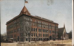 Fraternity Building, Home of Lincoln Commercial Club Postcard