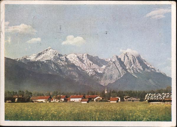 Garmisch-Partenkirchen with Zugspitze mountains Germany