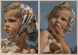 Set of 2: German Girl Postcard