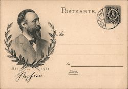 Postal card commemorating Heinrich von Stephan, General Postal Union Germany Postcard Postcard Postcard