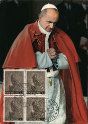 A praying Pope Paul VI Postcard