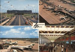 Multiview of Orly Airport in Paris Postcard