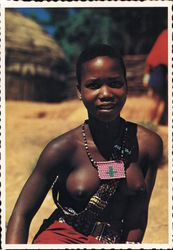 Young Zulu Girl (Topless / Nude) South Africa Postcard Postcard Postcard