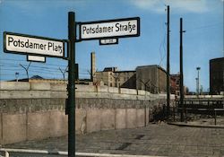 Potsdam Square with Berlin Wall Postcard