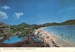 Great Bay Beach / Philipsburg, St. Maarten N.A. Postcard
