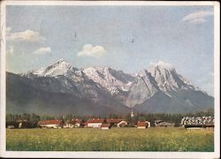 Garmisch-Partenkirchen with Zugspitze mountains Postcard